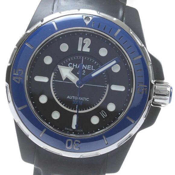 CHANEL J12 Marine 38 H2561 Date Black Dial Automatic Men's Watch - Picture 1 of 6